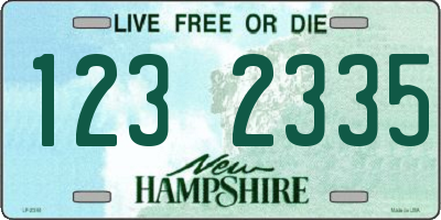 NH license plate 1232335
