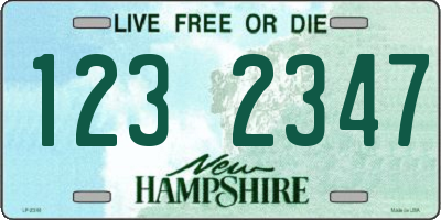 NH license plate 1232347