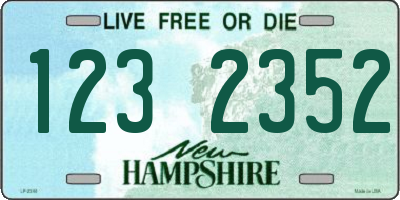 NH license plate 1232352