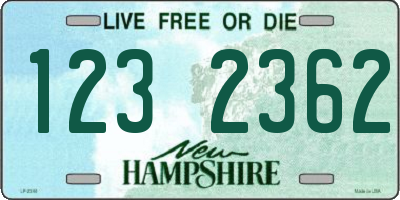 NH license plate 1232362