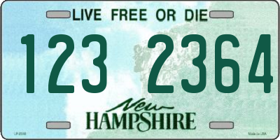 NH license plate 1232364