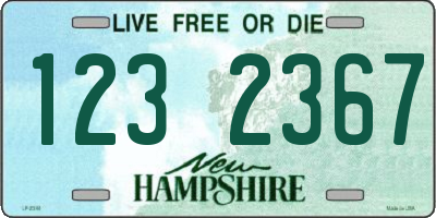 NH license plate 1232367