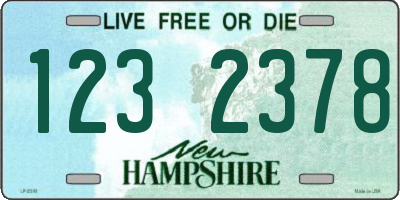 NH license plate 1232378