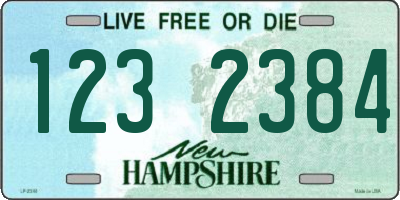 NH license plate 1232384