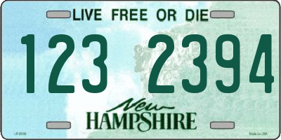 NH license plate 1232394