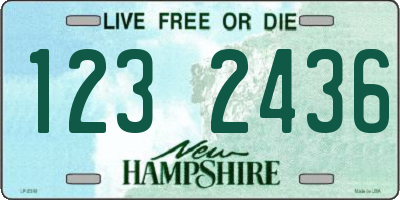 NH license plate 1232436