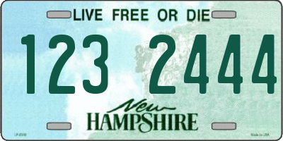 NH license plate 1232444