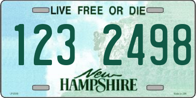 NH license plate 1232498