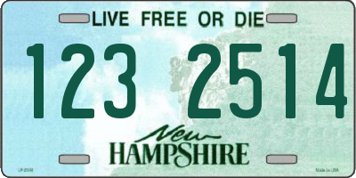 NH license plate 1232514