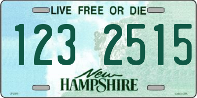 NH license plate 1232515
