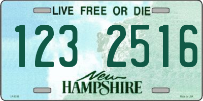 NH license plate 1232516
