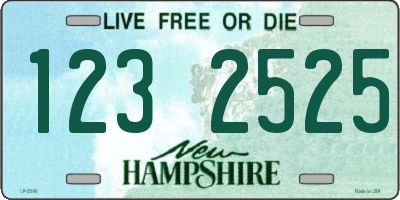 NH license plate 1232525