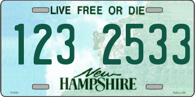 NH license plate 1232533