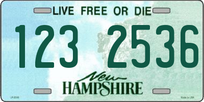 NH license plate 1232536