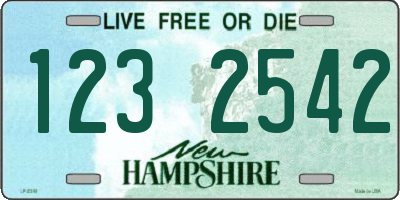 NH license plate 1232542