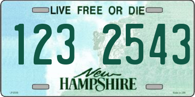 NH license plate 1232543