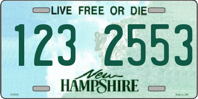 NH license plate 1232553