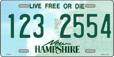 NH license plate 1232554