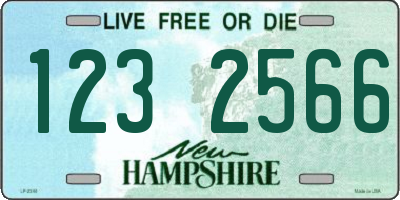 NH license plate 1232566