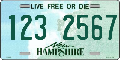NH license plate 1232567