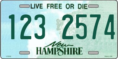 NH license plate 1232574