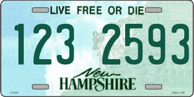 NH license plate 1232593