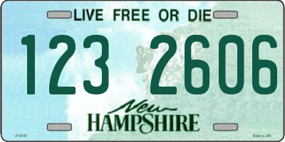 NH license plate 1232606