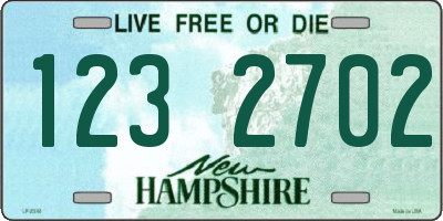 NH license plate 1232702