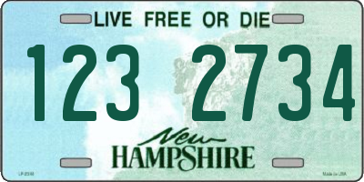 NH license plate 1232734