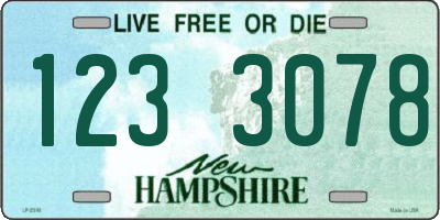 NH license plate 1233078