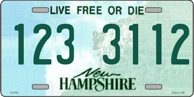 NH license plate 1233112