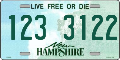 NH license plate 1233122