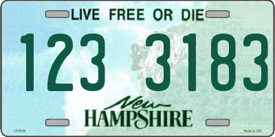 NH license plate 1233183