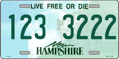 NH license plate 1233222