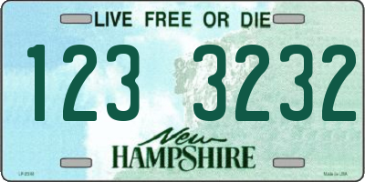 NH license plate 1233232