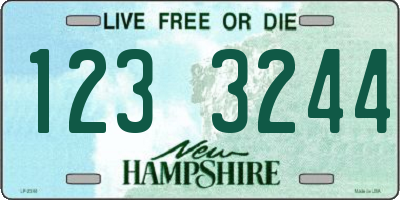 NH license plate 1233244