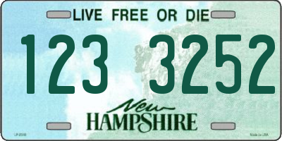 NH license plate 1233252