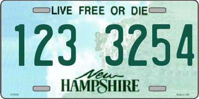 NH license plate 1233254