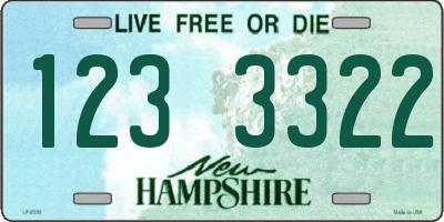NH license plate 1233322