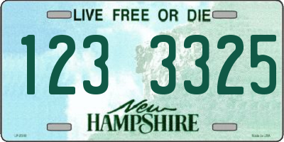 NH license plate 1233325