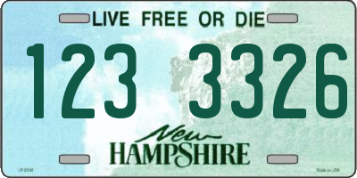 NH license plate 1233326