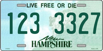 NH license plate 1233327