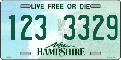 NH license plate 1233329