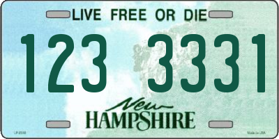 NH license plate 1233331