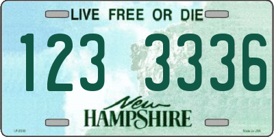NH license plate 1233336
