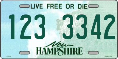 NH license plate 1233342