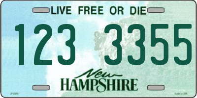 NH license plate 1233355