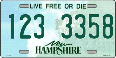 NH license plate 1233358