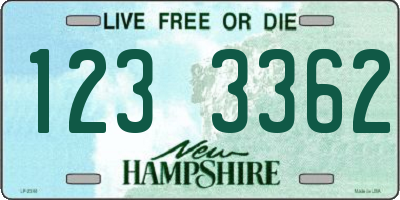 NH license plate 1233362