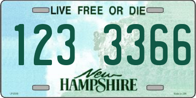 NH license plate 1233366